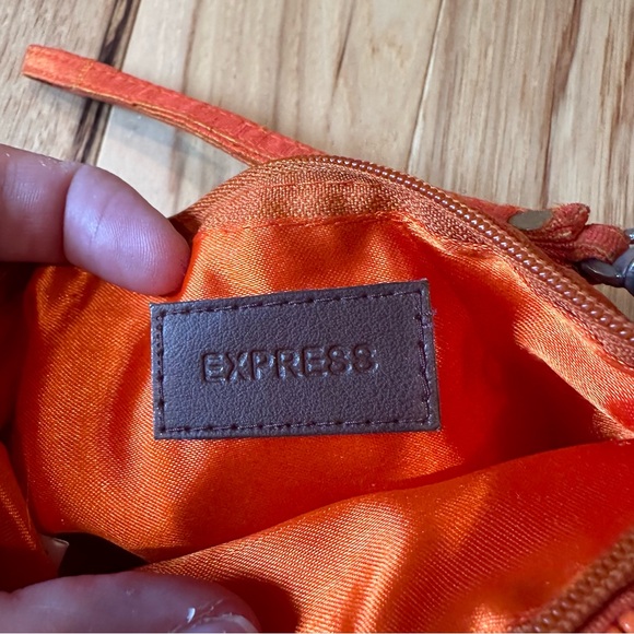 Express beaded silk taffeta pink and orange beaded clutch - Picture 2 of 5